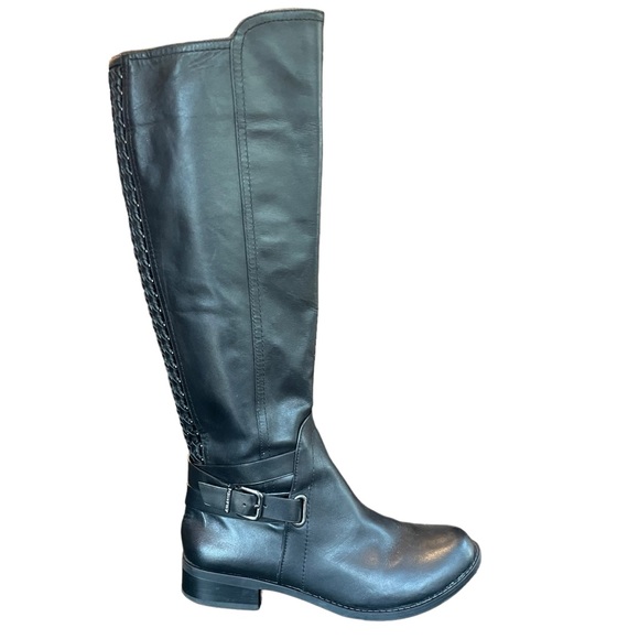 Gianni Bini Womens Kassander Leather Studded Block Heel Riding Boot Buckle Sz 6 - Picture 5 of 16